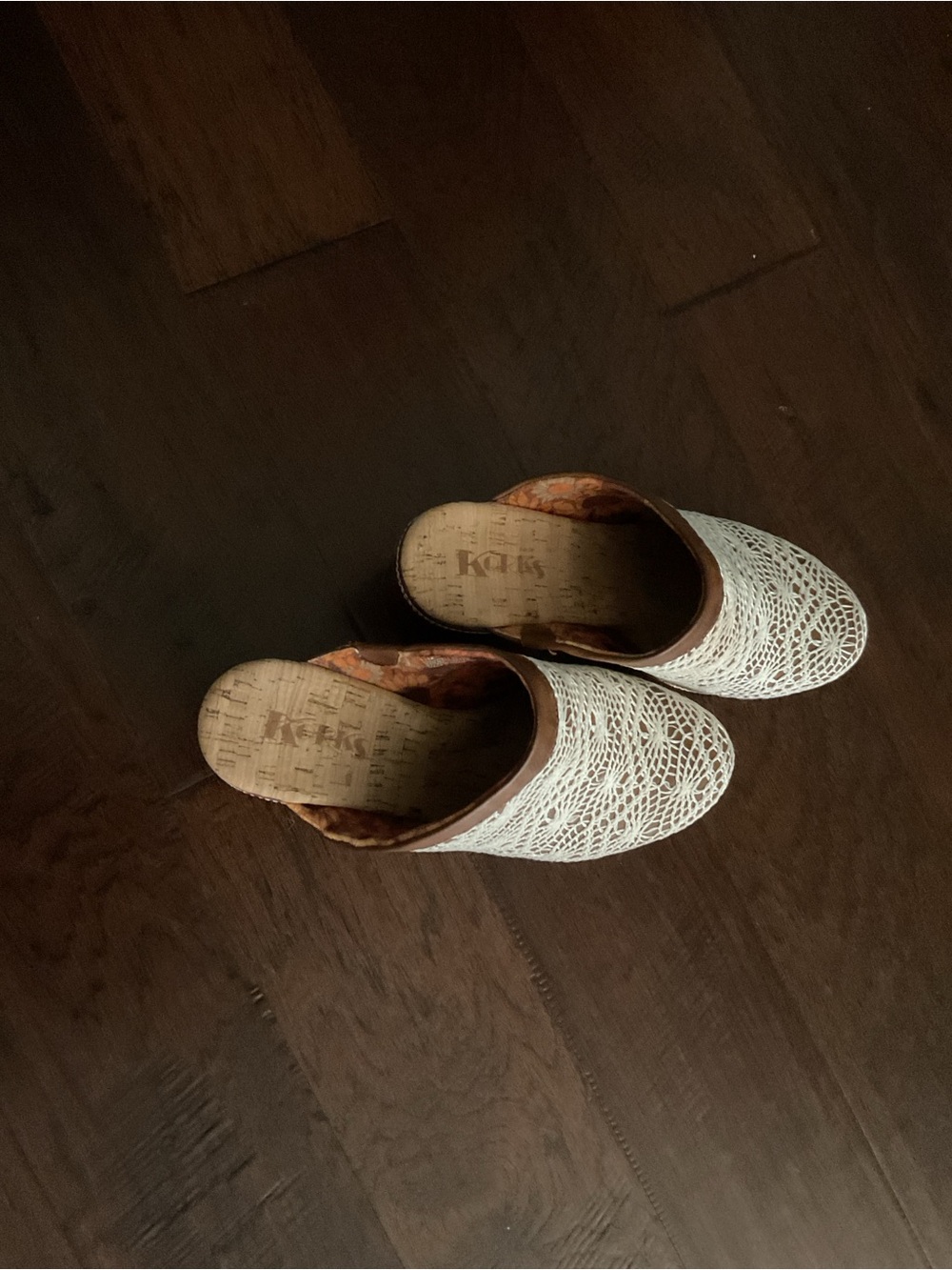 Korks By Kort Ease Nora Slip On Crochet Lace Detail Clog Mule Womens 11M 3" Heel - Picture 10 of 10
